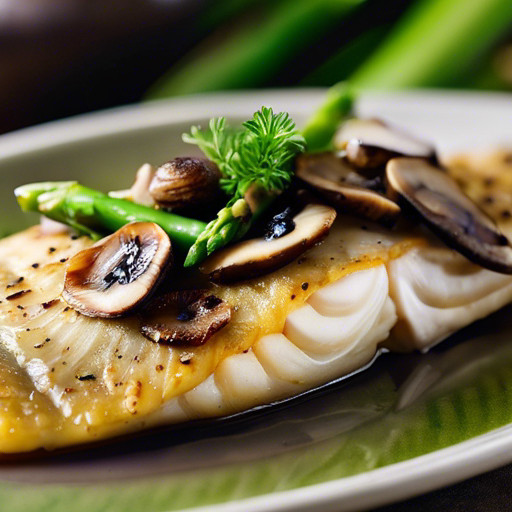 Homemade dish Flounder with mushrooms 94115